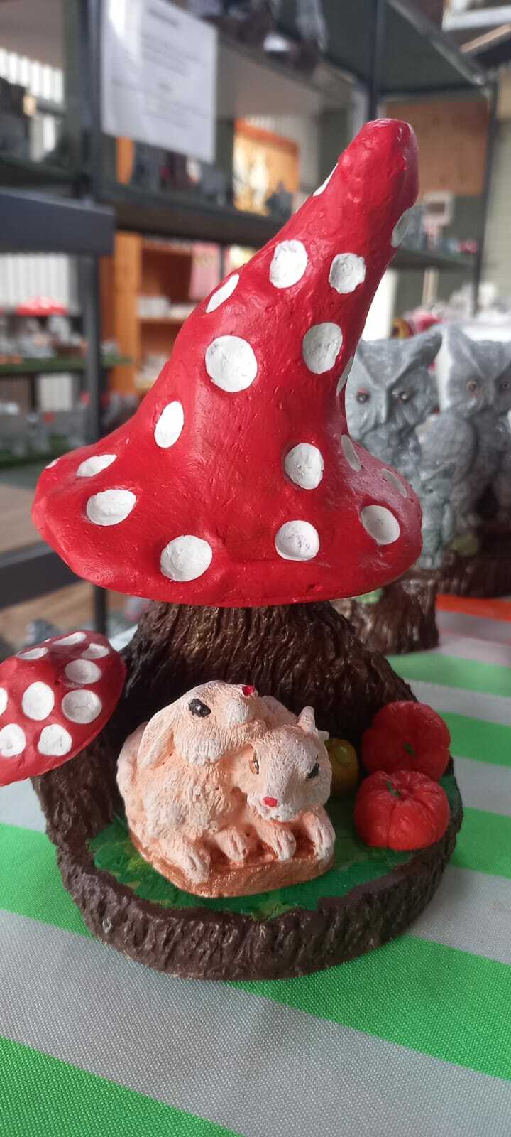 MS 183 – Double Mushroom with Rabbits and Pumpkin