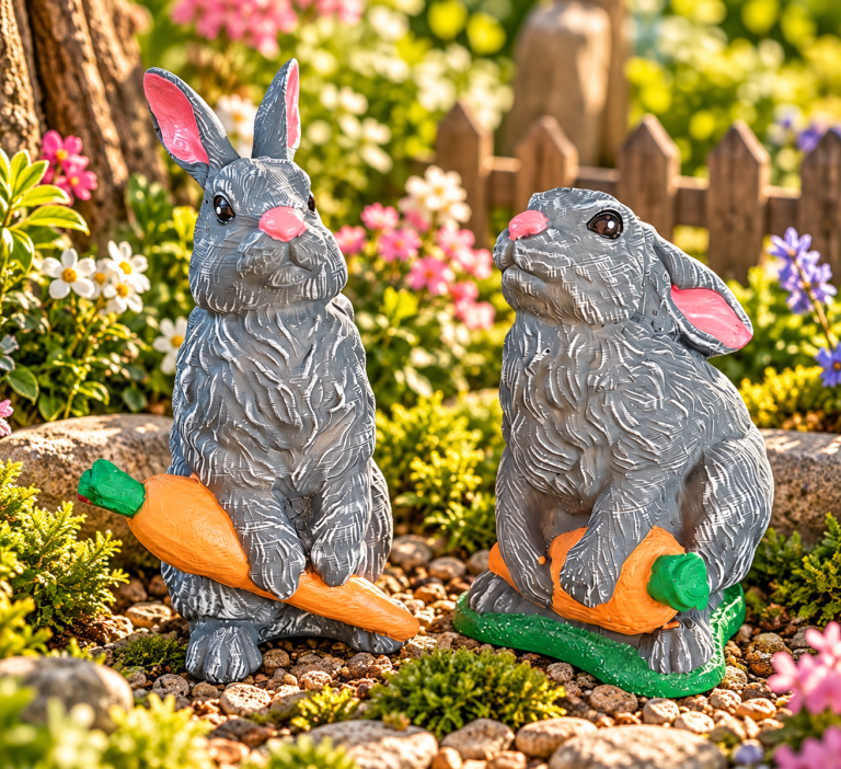 Carrot Patch Companions – Set of 2 Bunnies — garden display
